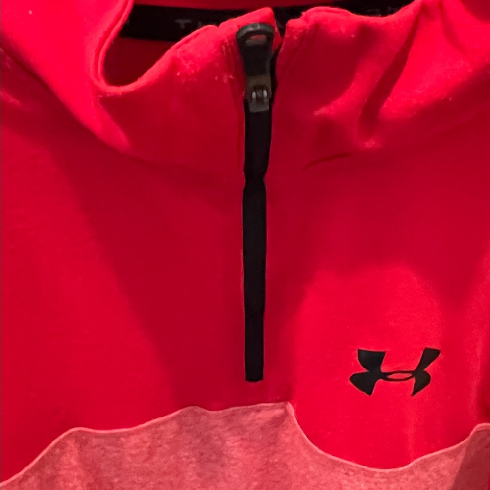 1/4 zip YLG Under Armour Two-Tone Half-Zip Pullover - Picture 6 of 7